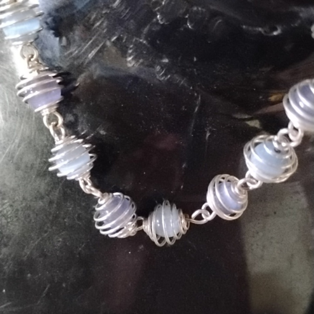 Blue And Purple Cats Eye Bracelet - Picture 2 of 4